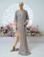 Printed PP lawn embroidered stitched 3 piece B