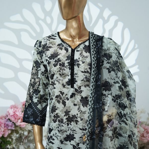 Printed PP lawn Embroidered stitched 3 piece C