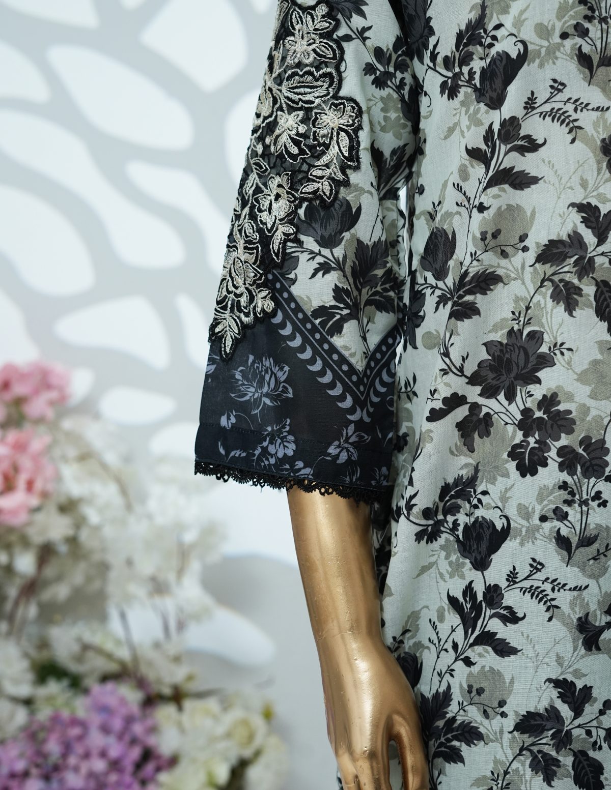 Printed PP lawn Embroidered stitched 3 piece C - Image 4