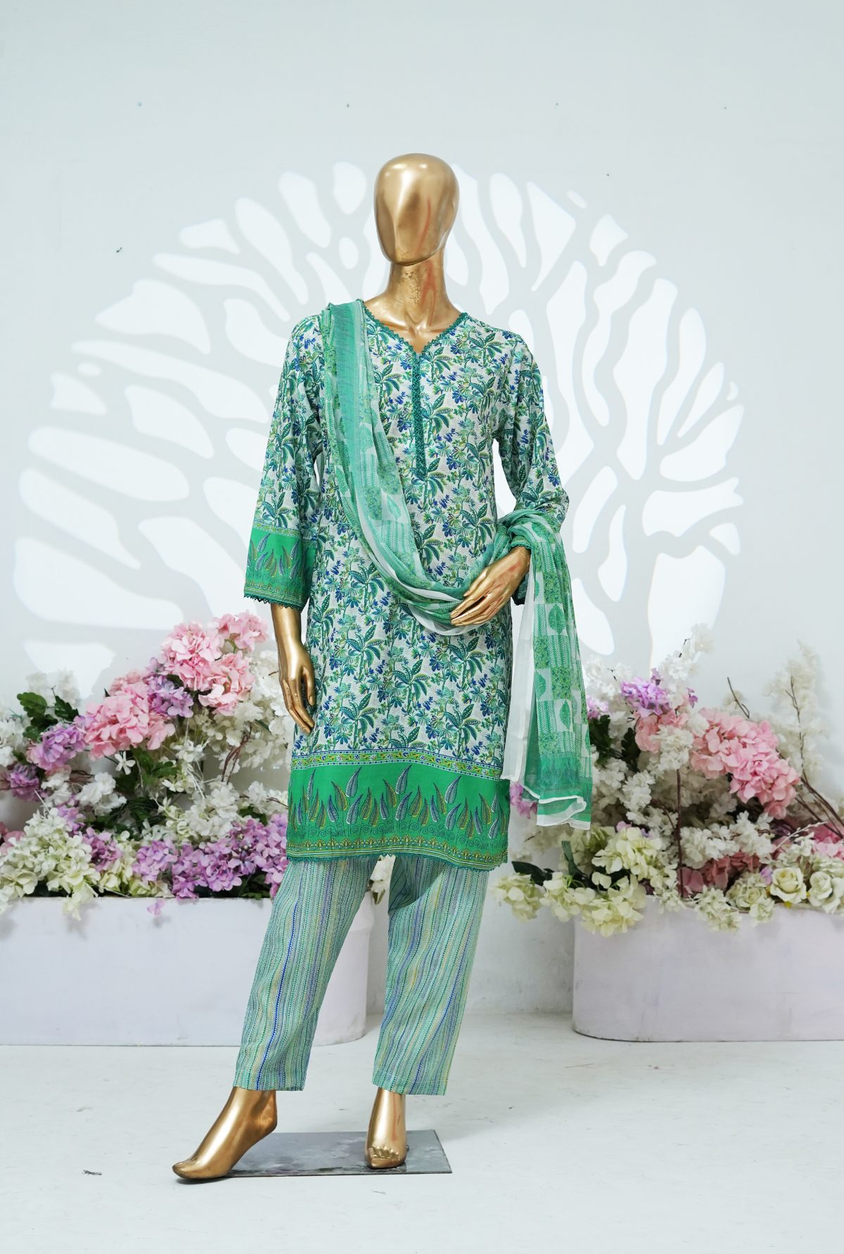 Printed PP lawn stitched 3 piece - A - Image 1