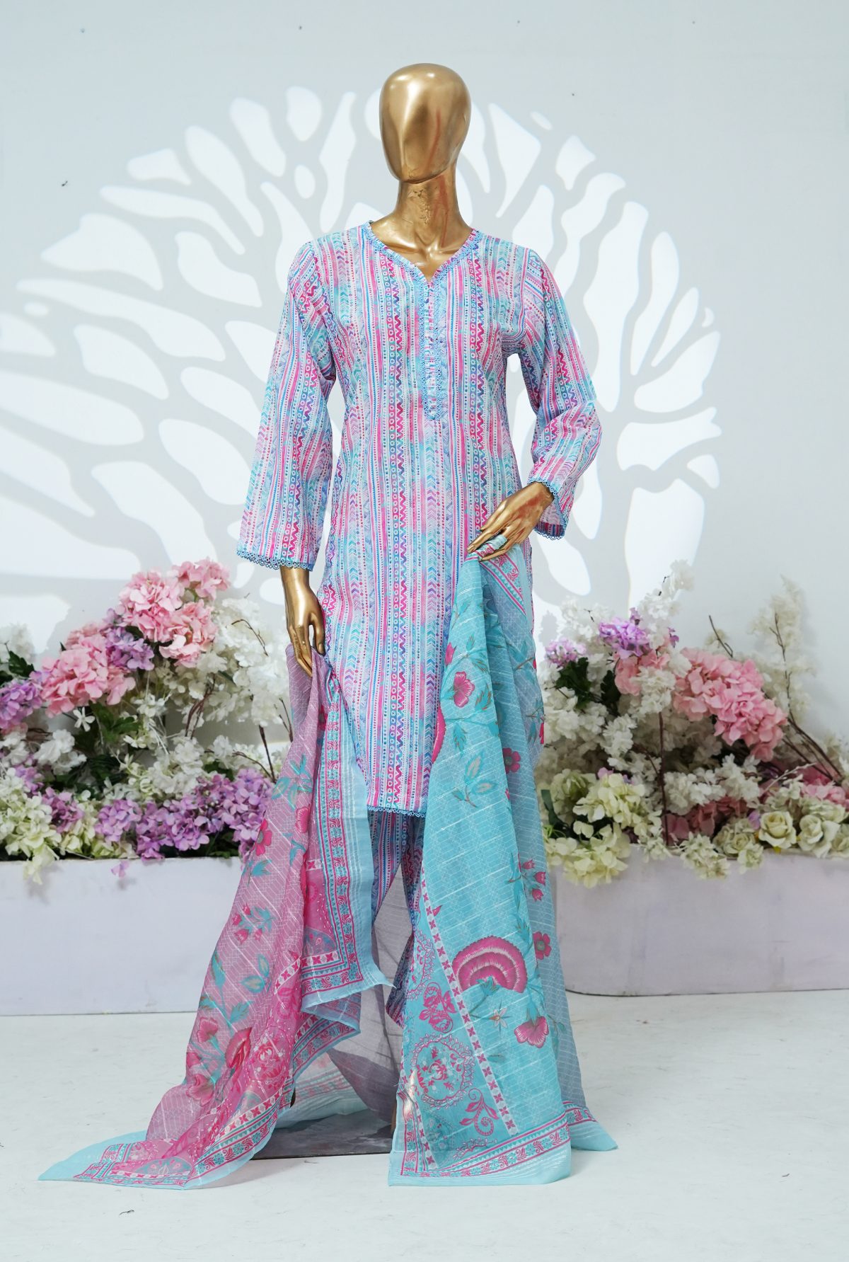 Printed PP lawn stitched 3 piece - D - Image 3